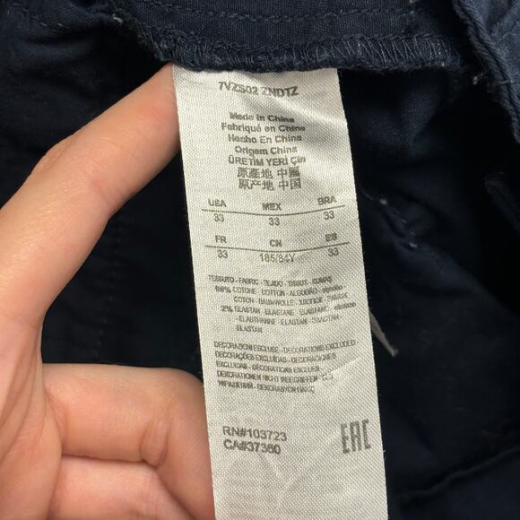 Armani Shorts Exchange Navy Blue Mens 33 Stretch Flat Front Casual Golf Chino - Picture 4 of 9